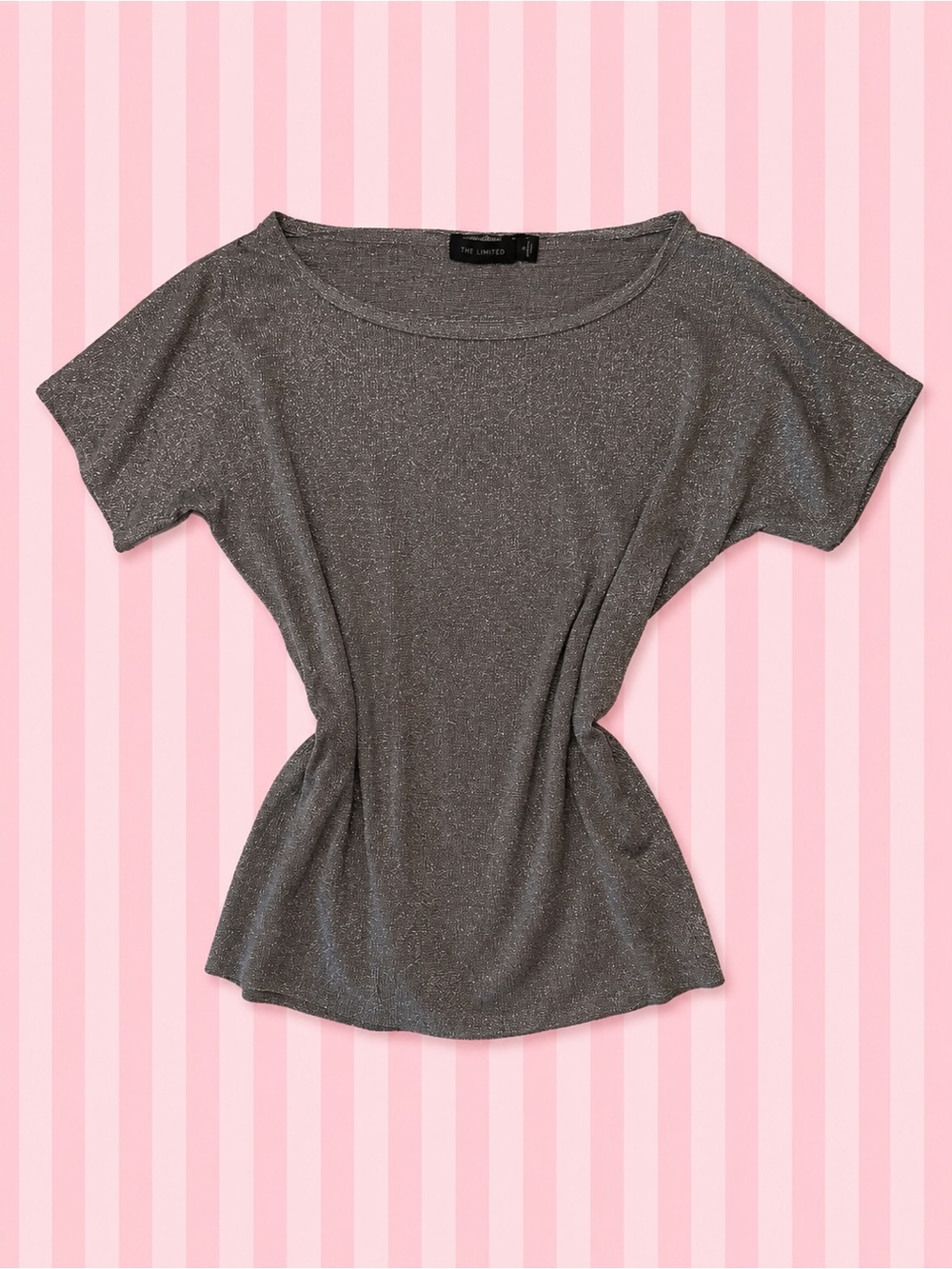 The Limited Metallic Silver Shimmer Y2K Top – Size Small